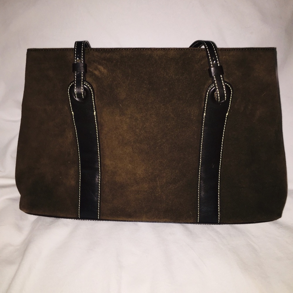 🤎 Ann Taylor Chocolate suede shoulder tote